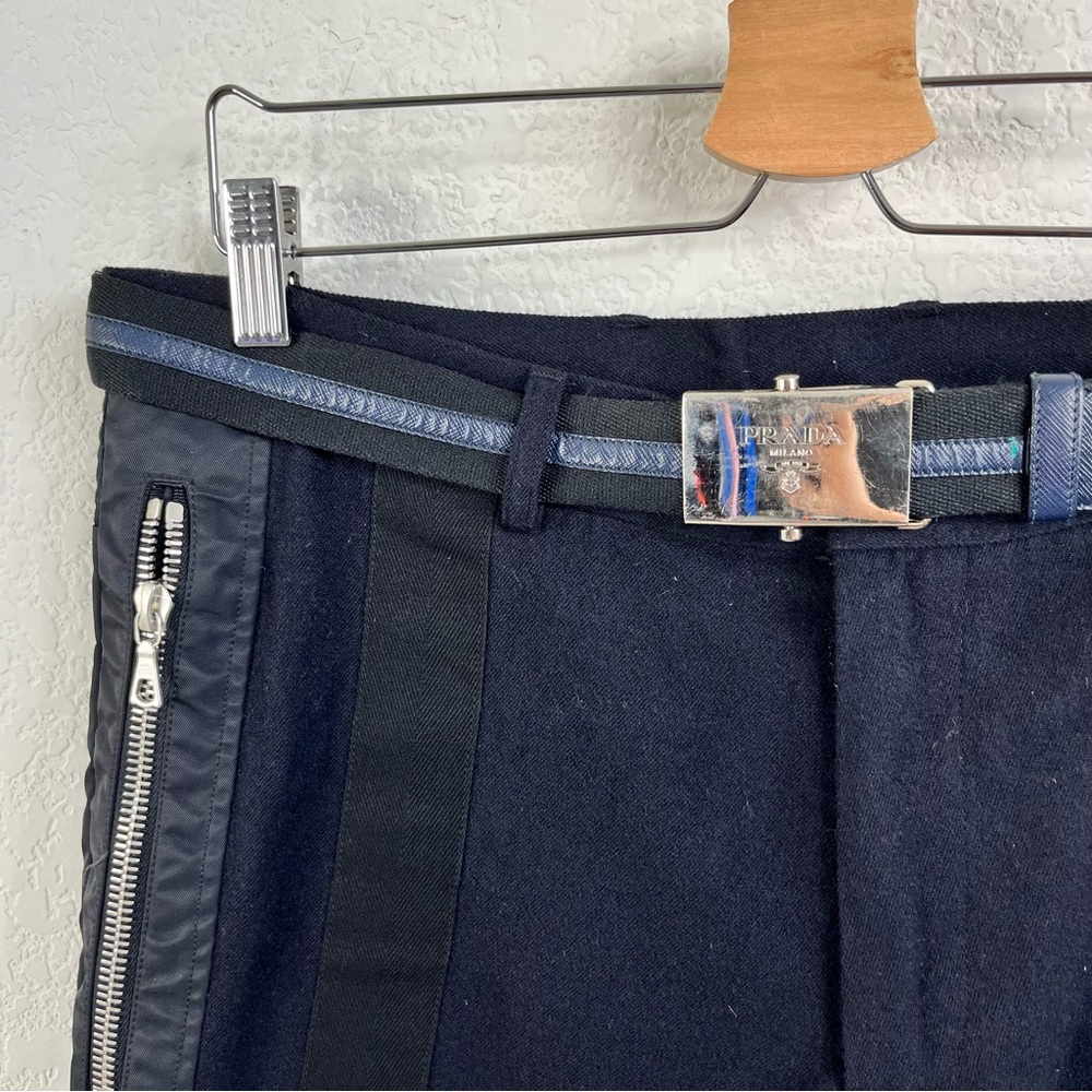 Prada Color Block Saffiano Logo Slide Buckle Belt - Picture 6 of 9